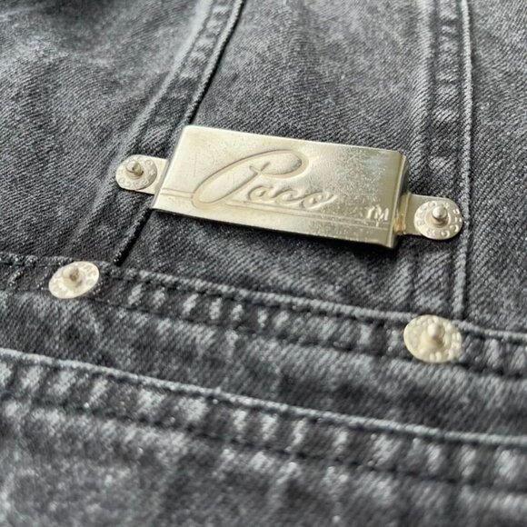 1990s Paco Rabanne LARGE Distressed Gray Denim Baggy Big Pocket Shirt Jacket - Picture 4 of 8